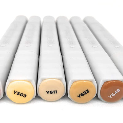 BRUSTRO Twin Tip Alcohol Based Marker Set of 6 (Skin) in Crossline PP See Through Box