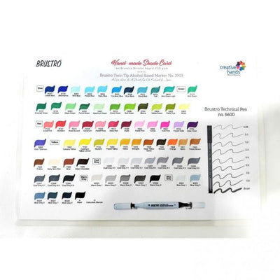 Brustro Twin Tip Alcohol Based Marker Set of 24 (A) in Crossline PP See Through Box