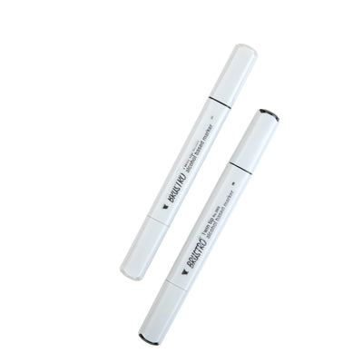 Brustro Twin Tip Alcohol Based Marker Set of (Black & Colourless Blender)