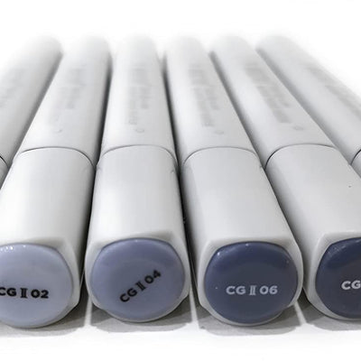 BRUSTRO Twin Tip Alcohol Based Marker Sets (CG B (6)) in Crossline PP See Through Box