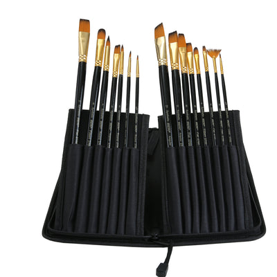 Brustro Studio Paint Brush Set of 15. (for Watercolor, Gouache, Acrylic and Oil Paint)