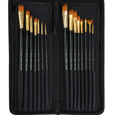 Brustro Studio Paint Brush Set of 15. (for Watercolor, Gouache, Acrylic and Oil Paint)