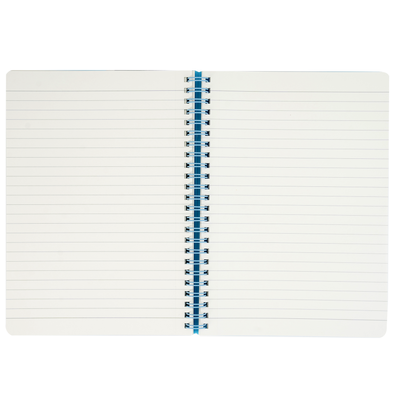BRUSTRO Notes A5 Size, 1 Subject Ruled Notebook, 80 sheets / 160 pages, 70 gsm ivory paper, Aqua Cover, Wiro Bound Design