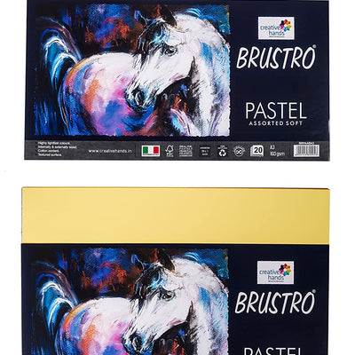 Brustro Artist's Pastel Papers 160 GSM A4 Bright & Soft shades 40 sheets (20 Sheets of each shades)