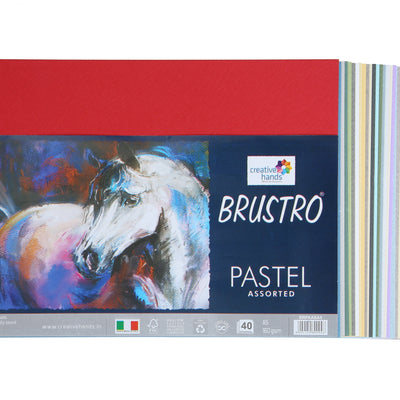 Brustro Artists Pastel Papers 160 GSM A5 Bright & Soft Shades Assorted (40 Sheets)