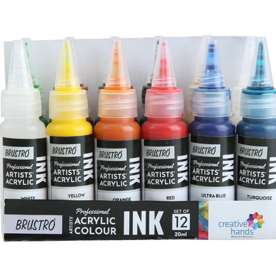Brustro Professional Artists' Acrylic Ink Set of 12 x 20ml