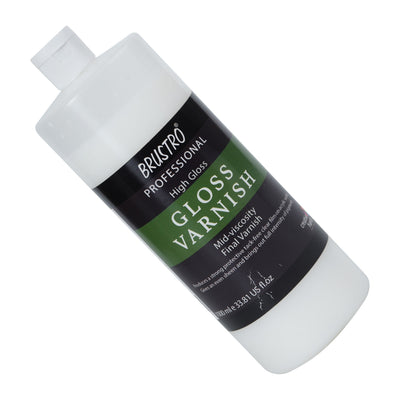Brustro Artist's Varnish| High Gloss Finish |1000ml|Apply with Brush |Perfect Coating on Acrylic Painting,Non-yellowing,Transparent,Canvas,Paper, Artwork Protection.