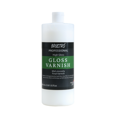 Brustro Artist's Varnish| High Gloss Finish |1000ml|Apply with Brush |Perfect Coating on Acrylic Painting,Non-yellowing,Transparent,Canvas,Paper, Artwork Protection.