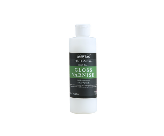 Brustro Artist's Varnish | High Gloss Finish |200ml| Apply with Brush |Perfect Coating on Acrylic Painting,Non-yellowing,Transparent,Canvas,Paper, Artwork Protection.