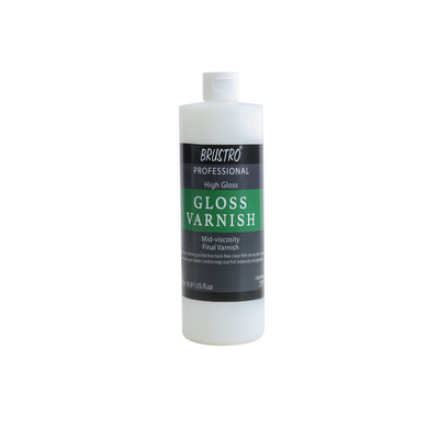 Brustro Artist's Varnish| High Gloss Finish|500ml| Apply with Brush |Perfect Coating on Acrylic Painting,Non-yellowing,Transparent,Canvas,Paper, Artwork Protection.