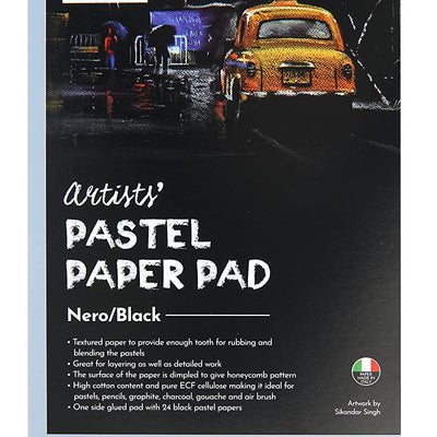 Brustro Artists' Pastel Paper Pad, Set of 2, 24 Sheets (160 GSM) Each, Colour - Black & White, Size - 3.5" x 5.5"