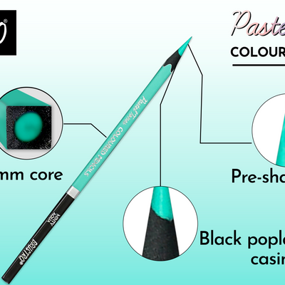 BRUSTRO Artist's  Coloured Pencils Pastel Tone Set of 36 (in elegant tin box)