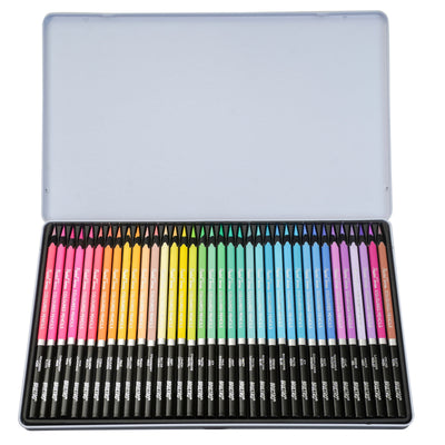 BRUSTRO Artist's  Coloured Pencils Pastel Tone Set of 36 (in elegant tin box)