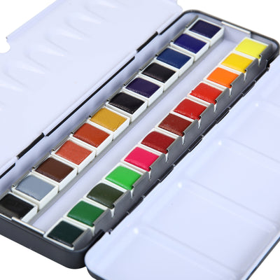 Brustro Professional Artists' Watercolour 24 half pan set