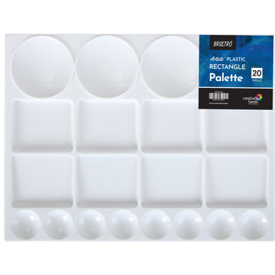 Brustro Rectangle 20 Well Plastic Palette 32.5X25CM