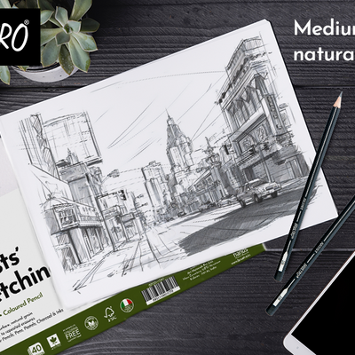 Brustro Artists Sketching Paper 110 GSM A4 Size, Pack of 40 Sheets