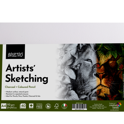 Brustro Artists Sketching Paper 110 GSM A4 Size, Pack of 40 Sheets