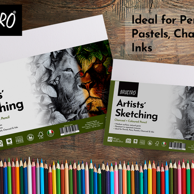 Brustro Artists Sketching Paper 110 GSM A5 Size, Pack of 80 Sheets