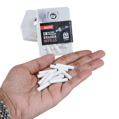 Brustro Slim Battery Operated Eraser Refills - 50 Pieces of 5x25mm
