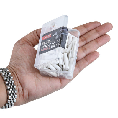 BRUSTRO Slim Battery Operated Eraser Refills |Set of 70 - includes - 30 Pieces of 5x25mm & 40 Pieces of 2.3x25mm| Artists Sketching, Drawing, Portrait Shading, Graphite, charcoal Pencils Correction