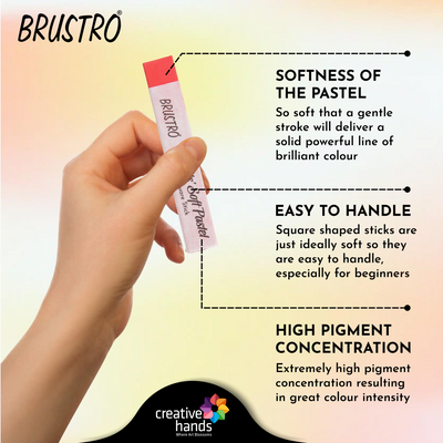 Brustro Artists Soft Pastels Set of 24 with Drawing Paper