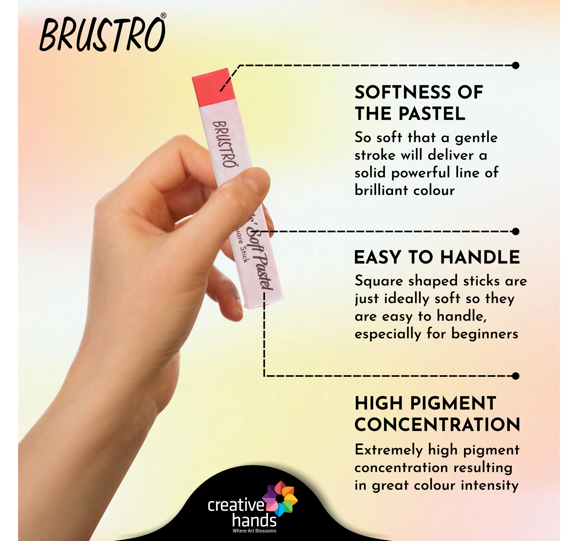 Brustro Artists Soft Pastels Set of 48 with Drawing Pad A4