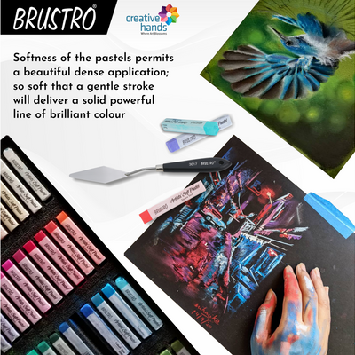 Brustro Artists Soft Pastels Set of 48 with Drawing Pad A4
