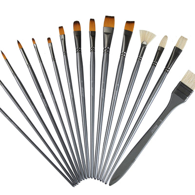 Brustro Artists’ Mixed Hair Brush Set of 15 IN PU BAG