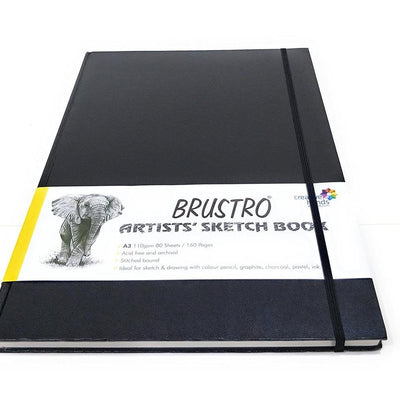 Brustro Artists Stitched Bound Sketch Book, A3 Size, 160 Pages, 110 GSM