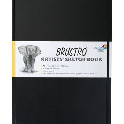 Brustro Artists Stitched Bound Sketch Book, A3 Size, 160 Pages, 110 GSM