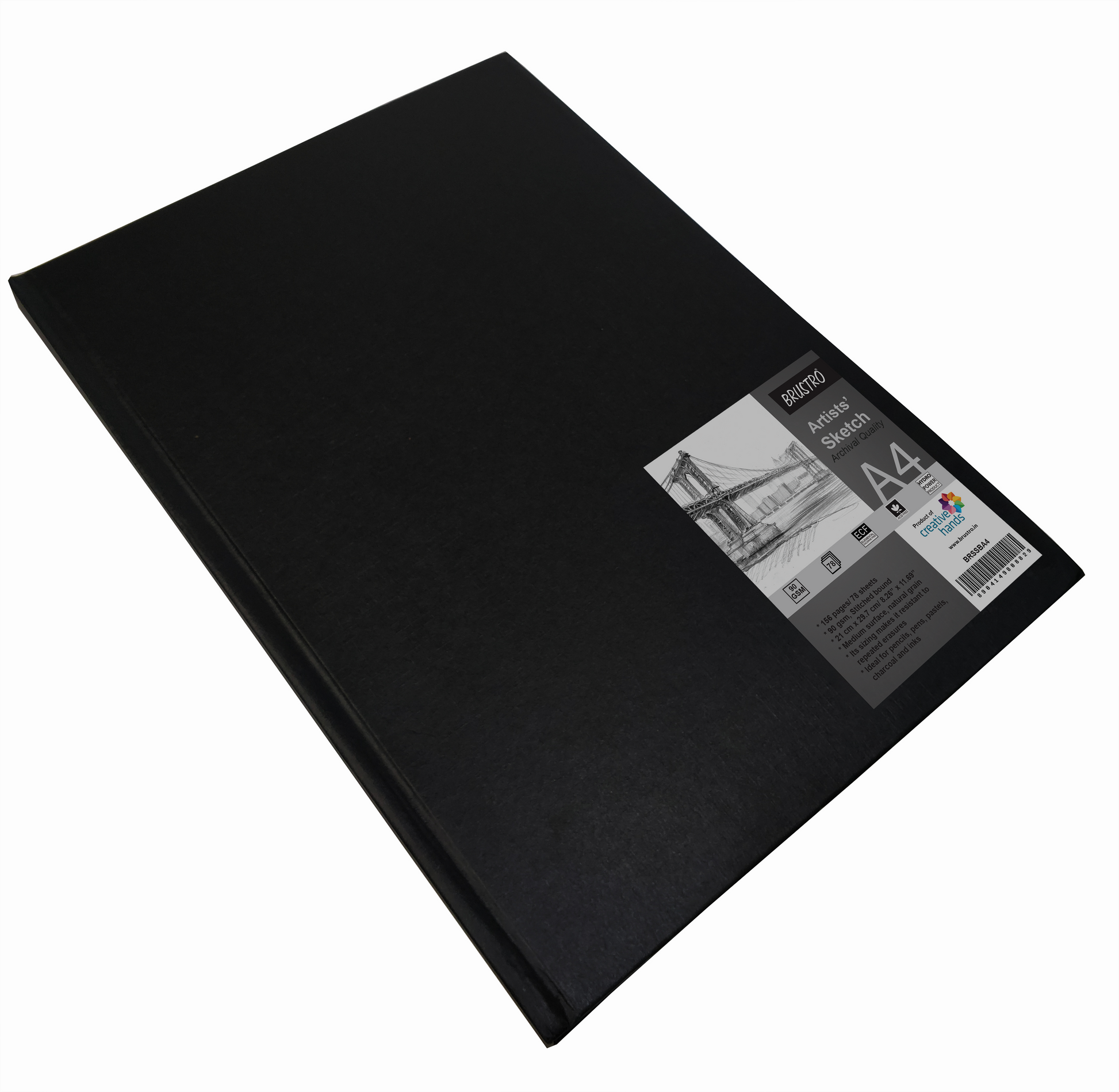 Brustro Artists Stitched Bound Sketch Book, A4 Size, 156 Pages, 90 GSM