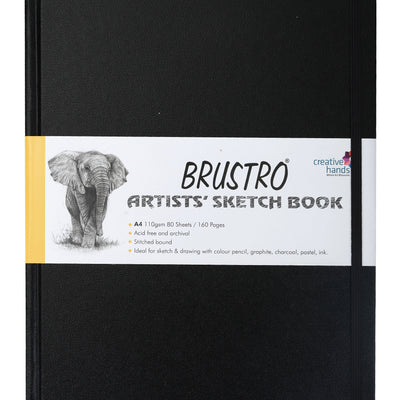 Brustro Artists Stitched Bound Sketch Book, A4 Size, 160 Pages, 110 GSM (Acid Free)