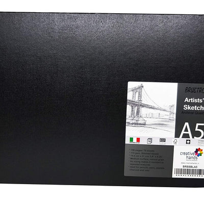 Brustro Artists Sketch Book Stitched Bound A5 Size, Landscape, 156 Pages, 110 GSM (Acid Free)
