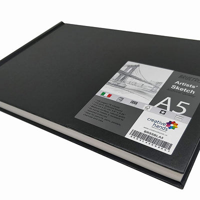 Brustro Artists Sketch Book Stitched Bound A5 Size, Landscape, 156 Pages, 110 GSM (Acid Free)
