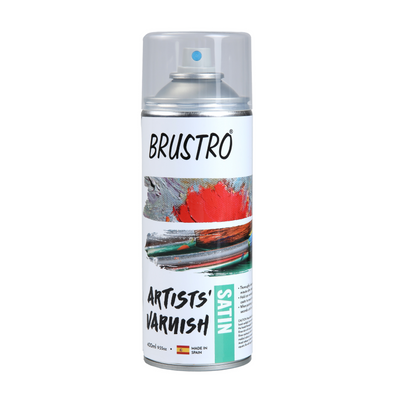 Brustro Artist's Picture Varnish Spray Can|400ml|Satin Finish|Perfect Coating on Acrylic Painting,Watercolours,Oil Paints,Non-yellowing,Non Toxic,Transparent,Canvas,Paper, Artwork Protection.