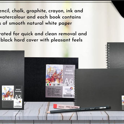 Brustro Artists Sketch Book Wiro Bound A5 Size ( 14.8 CM x 21 CM ), 116 Pages,160 GSM (Acid Free)