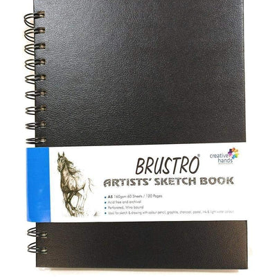 Brustro Professional Pigment Based Fineliner – Set of 10 with Artists Sketch Book, A5,160 GSM