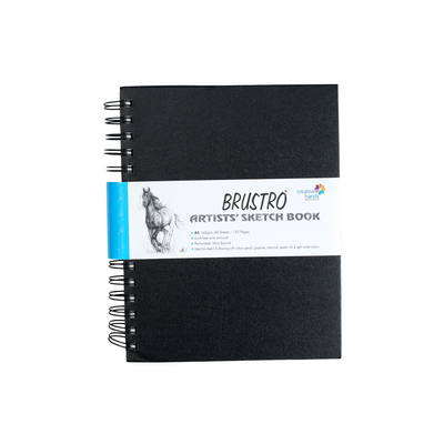 BRUSTRO Artists ’ FINEART Graphite Pencil Set of 12 (10B-2H), with Wiro Bound A5 Size Artists Sketch Book, 120 Pages, 160 GSM