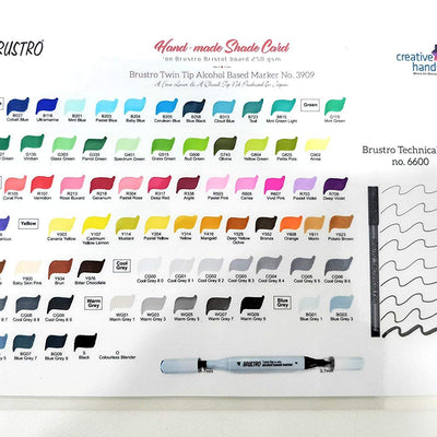 Brustro Twin Tip Alcohol Based Marker Set of 24 (C) in Crossline PP See Through Box
