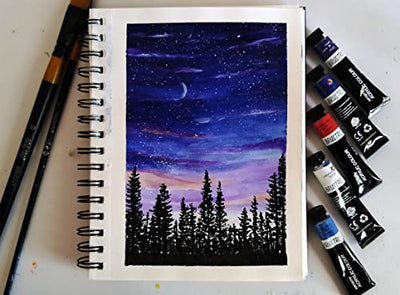 Brustro Artist 100% Cotton Watercolour Wiro Bound Journal Cold Pressed 300 GSM, 4" X 6" – (20 Sheets)