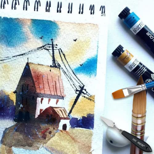 Brustro Artist 100% Cotton Watercolour Wiro Bound Journal Cold Pressed 300 GSM, 4" X 6" – (20 Sheets)
