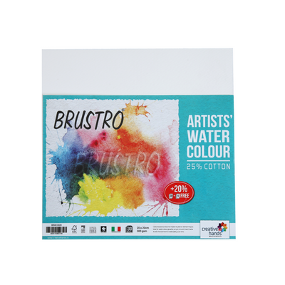 Brustro Watercolour Papers CP 300 GSM 20CM X 20CM (Pack of 30+6 Sheets)