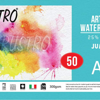 Brustro Artists' WC 25% Cotton 300gsm Cold Pressed Jumbo - A4 (50 Sheets)