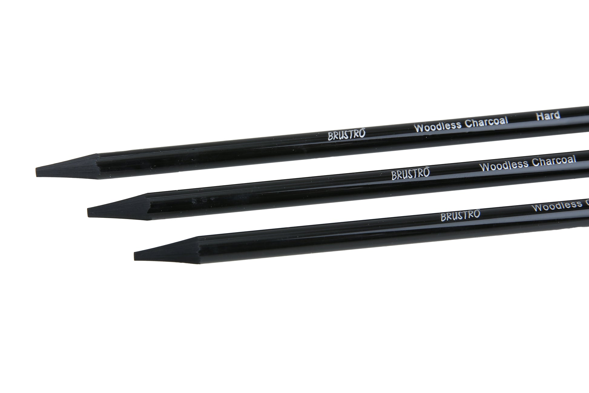 Brustro Woodless Charcoal Pencil Set of 6 (3 Soft, 2 Medium, 1 Hard)