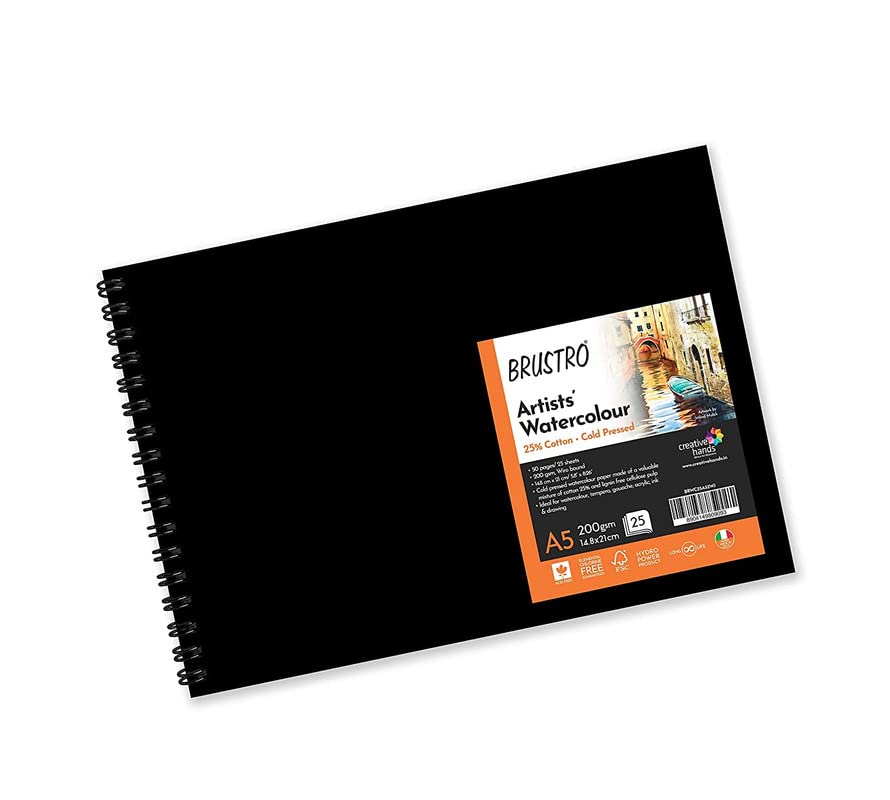 Brustro Watercolour Ink Set B of 6 x 15ml (6 Shades with Free Watercolour A5 Wiro Journal Worth Rs 399)