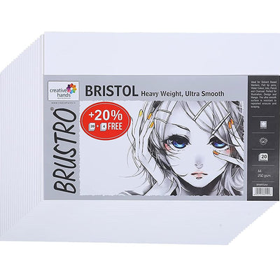 BRUSTRO Technical Pens Fineliner Set|Black| Set of 9|Ideal for Students,Adults|Doodle,Mandala,Fineart,Outline,Waterproof,Architecture,Technical Drawingwith Bristol Ultra Smooth A4 Size ( 20 +4 Sheets )