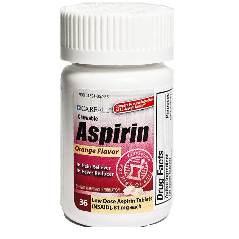 Low Dose Aspirin 81 mg Chewable Tablets 36 Count