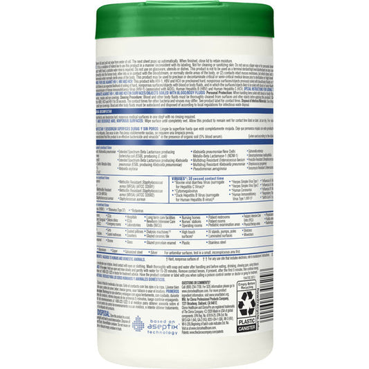 Clorox Hydrogen Peroxide Premoistened Disinfectant Wipes 155 Count