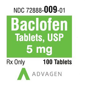 Baclofen Tablets 5 mg by Advagen 100 Count (Rx)