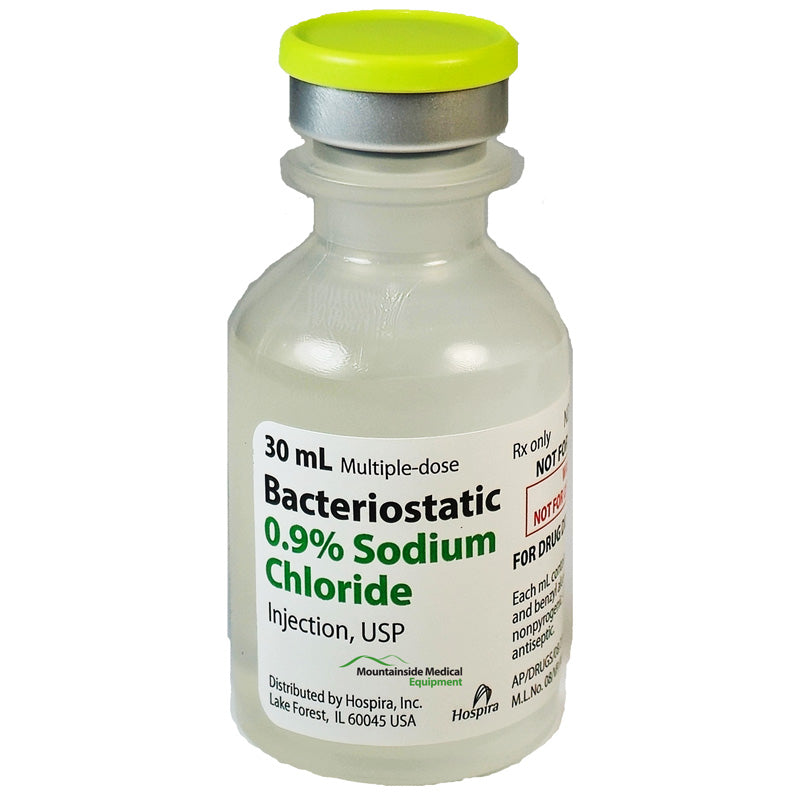 Bacteriostatic Sodium Chloride 0.9% Saline Injection Multiple Dose 30 ml x 25/Pack (Rx)